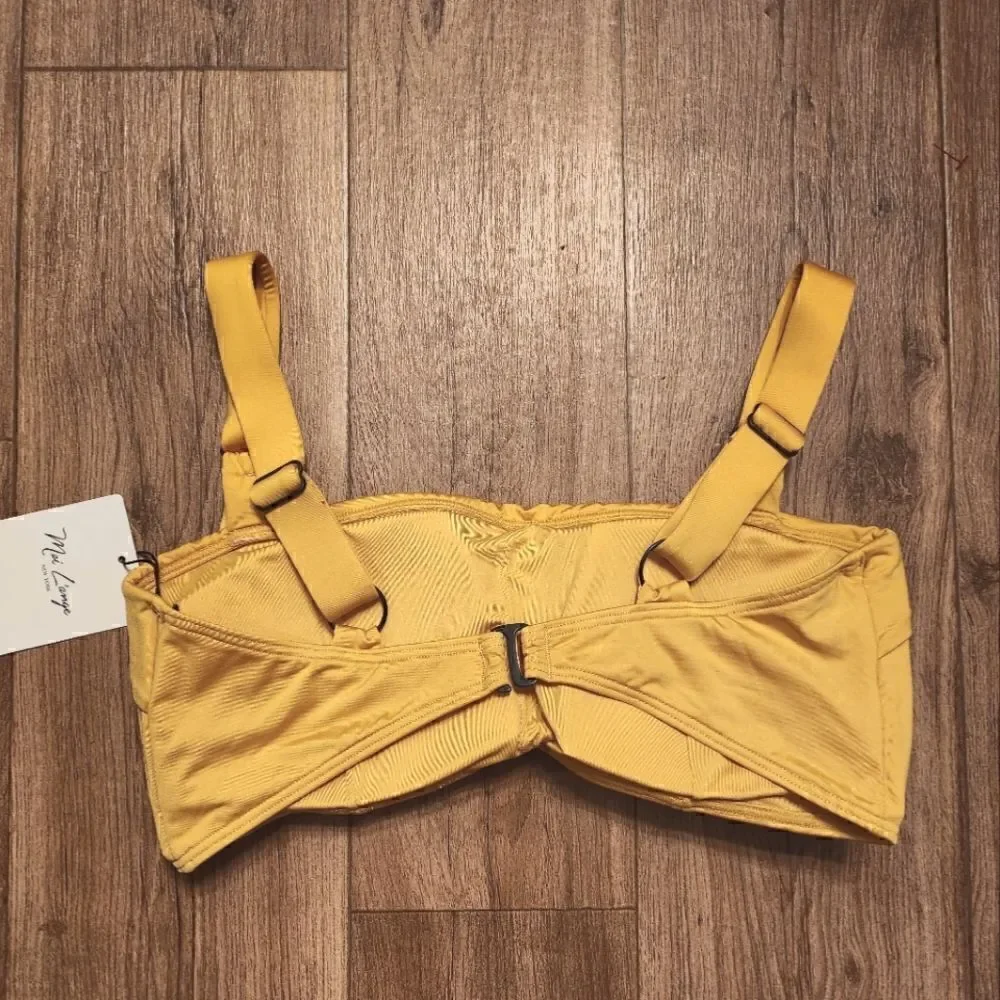 Mei L'ange Lynn Ultility Swimsuit 2 Piece Bikini Set Yellow Size L